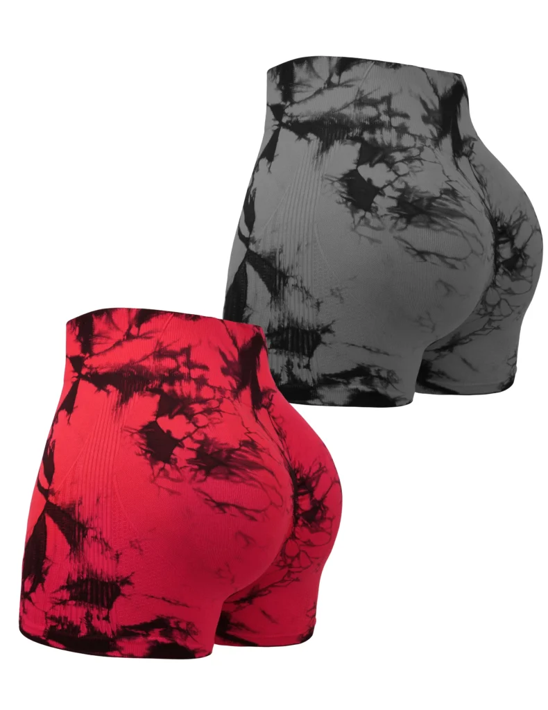 High-Waist Tie-Dye Butt-Lifting Fitness Shorts for Women , Stretchy Summer Yoga & Workout Activewear