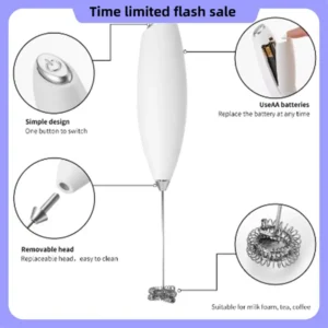 A40T Wireless Electric Milk Frother & Egg Beater , Handheld Mini Mixer for Coffee, Cappuccino, Latte, and Kitchen Use