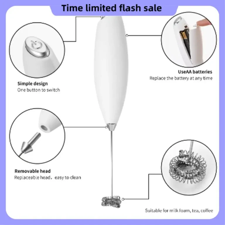 A40T Wireless Electric Milk Frother & Egg Beater , Handheld Mini Mixer for Coffee, Cappuccino, Latte, and Kitchen Use