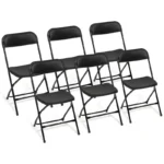 6-Pack Plastic Folding Chairs , Durable Outdoor & Indoor Seating, 350lb Weight Capacity, Easy to Store and Transport