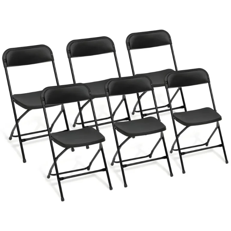 6-Pack Plastic Folding Chairs , Durable Outdoor & Indoor Seating, 350lb Weight Capacity, Easy to Store and Transport
