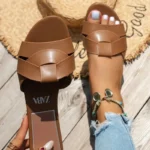 2024 Designer-Inspired Woven Flat Slippers for Women , Summer Fashion Casual Comfort Slides