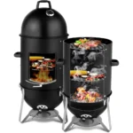 19-Inch Charcoal Smoker ,3-in-1 Vertical Bullet Smoker Grill with Built-In Thermometer, Dual Cooking Racks, Air Vent & Water Bowl