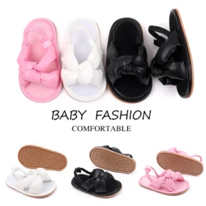 2025 Baby Girl Summer Sandals ,loft Cotton Walking Shoes with Anti-Slip TPR Sole | BJZ3214