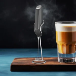 Electric Milk Frother Hand Blender – Portable Mini Handheld Foamer for Coffee, Cappuccino, and Food Mixing with Stand