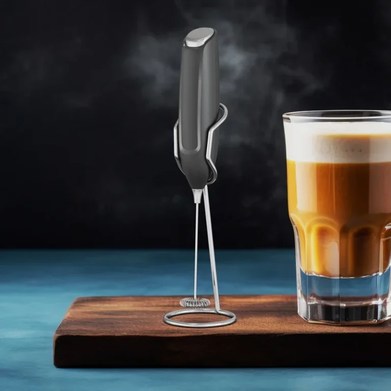 Electric Milk Frother Hand Blender – Portable Mini Handheld Foamer for Coffee, Cappuccino, and Food Mixing with Stand