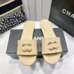 Women's Embroidered Leather Slippers , Spring/Summer Fashion Footwear, Elegant Outdoor & Indoor Comfort