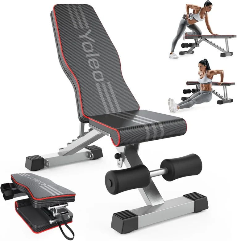 Yoleo Adjustable Weight Bench , Foldable Full Body Workout Bench for Home Gym Strength Training & Bench Press
