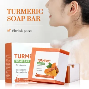 Handmade Turmeric Soap, Brightening & Skin-Toning Cleanser for Face, Underarms & Body