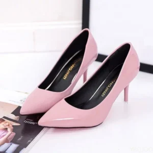 Red Patent Leather Pointed Toe Pumps ,Elegant High Heels for Women’s Wedding, Office, and Party Wear
