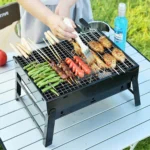 Portable Stainless Steel Charcoal Grill – Mini BBQ Tool Kit for Outdoor Cooking, Camping, Picnic & Beach