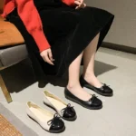 Elegant Women’s Ballerina Pumps ,Slip-On Colorblock Flats with Bow | Zapatos De Mujer