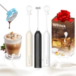 Electric Milk Frother , Mini Handheld, Wireless, Type-C Rechargeable, Powerful Whisk for Coffee, Latte, Matcha & More