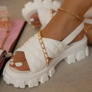 Women’s Chunky Platform Sandals, Open-Toe Chain Slides & Flip Flops | 2023 Spring/Autumn Designer Style