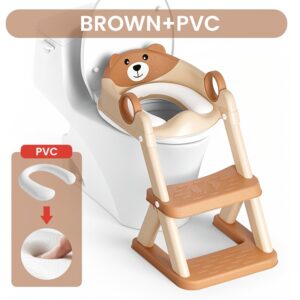 Cute Little Bear Potty Training Toilet ,2-in-1 Step Stool & Adjustable Baby Potty with Splash Guard – Foldable, Non-Slip, Gift-Ready