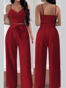 One-Shoulder Suspender Pantsuit for Women ,Elegant Slim-Fit Jumpsuit with Asymmetric Neckline, Chic Party & Evening Wear