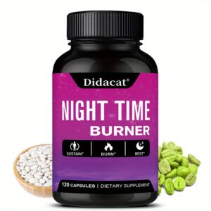 Night Time Fat Burner, 120 Capsules | Green Coffee Bean Extract for Weight Loss, Metabolism & Sleep Support
