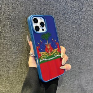 Haiti Flag Magnetic Emblem for iPhone 16 Pro Max – Silvery Lily Design, Gift-Ready Phone Accessory