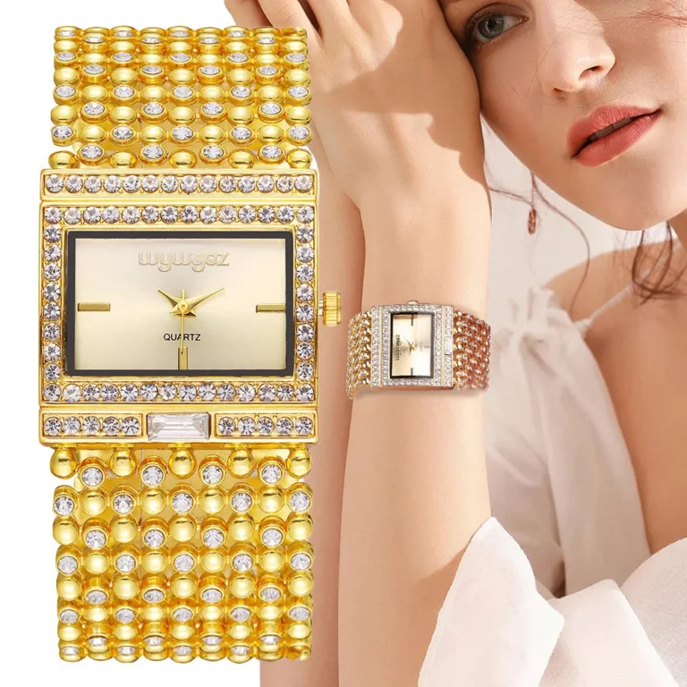 UTHAI W25 Women’s Square Quartz Watch Fashion Brand Light Luxury Stainless Steel Bracelet Girls’ Diamond Inlaid Wristwatches