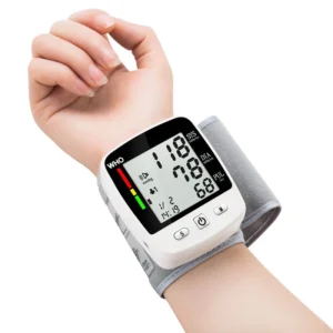Rechargeable Digital Blood Pressure Monitor Wrist Electronic Sphygmomanometer Tensiometer With LCD Display, 2 X 99 Memory