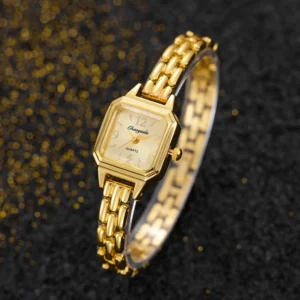uxury Golden Square Women’s Quartz Watch – Elegant Business & Fashion Style