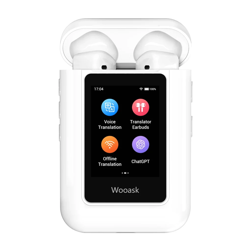 Wooask A8 ChatGPT Translation Earbuds: 4-in-1 Bi-Directional Instant Translator, 144 Online & 16 Offline Languages for Travel