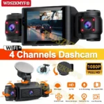 360° Car Dash Cam 3/4 Channels Video Recorder WIFI 1080P Car DVR 3Lens Front left right Rear camera Black Box Car accessory