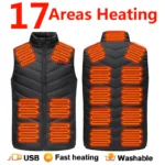 17/13/9 Areas Usb Heated Jacket Men Women Electric Heated Vest Heating Vest Heated Bodywarmer Usb Inner Heat Vest Veste