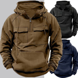 Men’s Zip-up Hoodies Sweatshirt With Drawstring And Pocket Design Fashion Casual Sports Sweatshirt