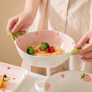Creative Pink Strawberry-themed Hand-held Bowl Soup Pot And Baking Pan For Home Use