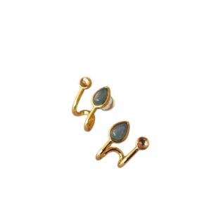 Fashionable And Minimalist Gold-plated Brass Stud Earrings For Women