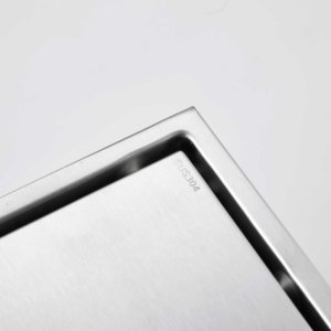 6 Inch Square Shower Drain With 2-in-1 Flat & Tile Insert Removable Cover, 304 Stainless Steel With Flange And Hair Strainer, Brushed Nickel