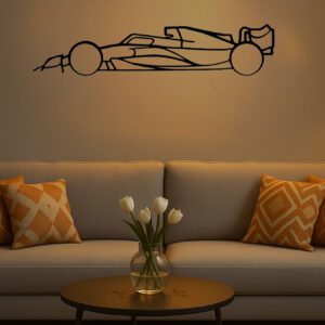Laser-Cut Metal Wall Art Precise Sports Car Silhouette