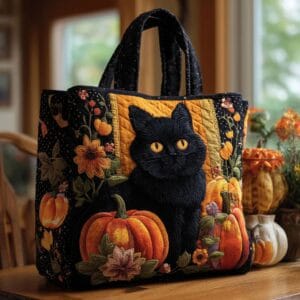 Creative, High-Capacity Tote Bag With Digital Print And Quilted Embroidery
