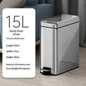 Double-layer Stainless Steel Foot-pedal Trash Can For Home Living Room Bathroom And Office