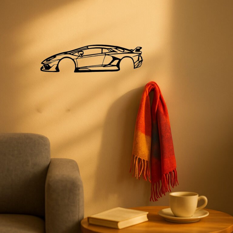 Precision Laser-Cut Metal Wall Art Sleek Sports Car Silhouette