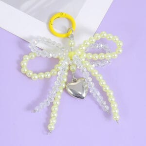Creative Fashion Crystal Double Bow Pendant Keychain