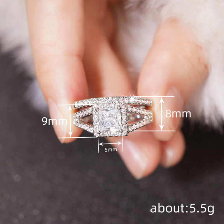 Square Geometric Ring For Women Copper