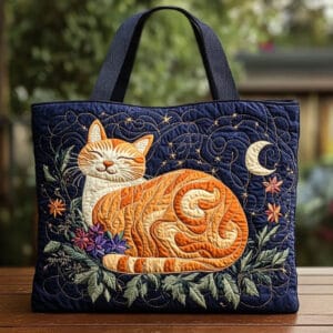 Creative, High-Capacity Tote Bag With Digital Print And Quilted Embroidery