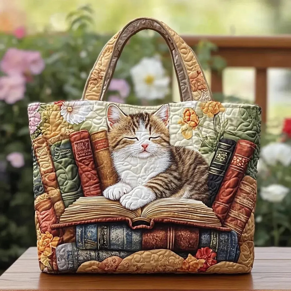 Creative, High-Capacity Tote Bag With Digital Print And Quilted Embroidery - Image 29