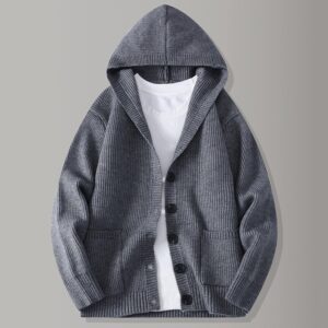 Mens Knitted Fashion Lapel Sweater Cardigan