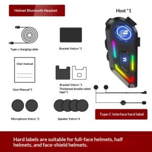 Motorcycle Helmet With Bluetooth Earphones And Water Resistance