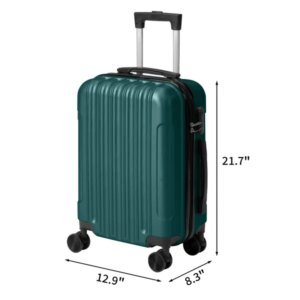 Three-in-one Textured Frosted Case Shell, Non-TSA Customs Lock, 28-inch Detachable Wheels, ABS Trolley Case, 20in, 24in, 28in, ABS, All-color Dark Green