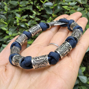 Handmade Paracord Viking Rune Bead Bracelet