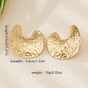 Water-wave Crescent Moon Trendy Street-style Earrings For Women