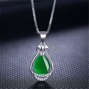 Waterdrop Blossom Carnelian Pendant With Green Chalcedony