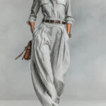 Long-sleeve Shirts And Wide-leg Trousers Offer A Relaxed Stylish And Casual Look