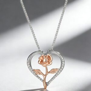 Heart Shaped Necklace For Women Clavicle Length Chain With A Heart Pendant