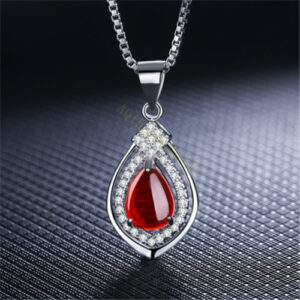 Waterdrop Blossom Carnelian Pendant With Green Chalcedony