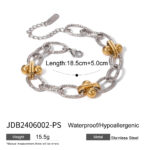 Stainless Steel Color-Block Bracelet For Women